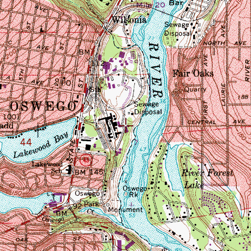 Topographic Map of Roehr Park Amphitheater, OR