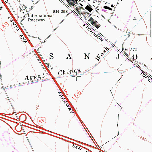 Topographic Map of Borrego Canyon Wash, CA