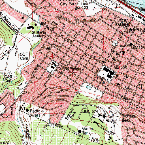 Topographic Map of Rorick House Museum, OR