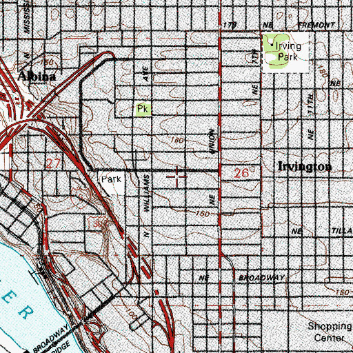 Topographic Map of Russell Street Theatre, OR