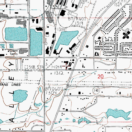 Topographic Map of Cascade Shopping Center Park and Ride, OR