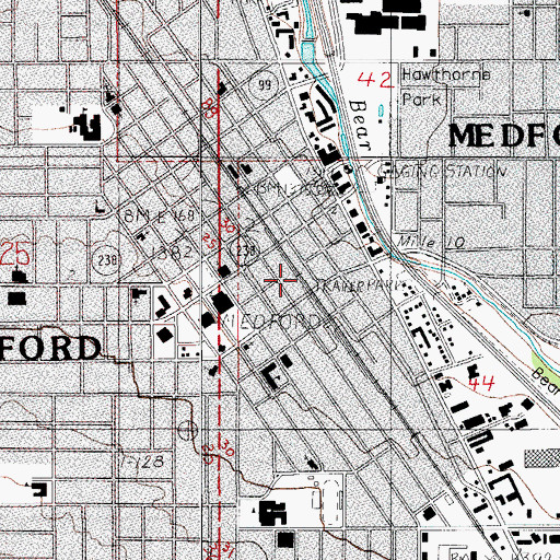Topographic Map of Front Street Station Park and Ride, OR