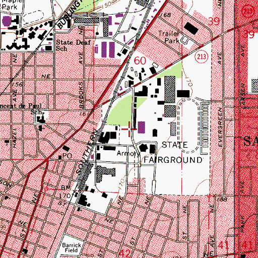 Topographic Map of Salem Armory Auditorium, OR