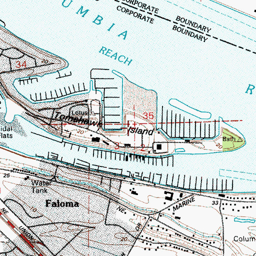 Topographic Map of Salpar Bay Marina, OR