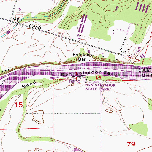 Topographic Map of San Salvador Access Boat Ramp, OR