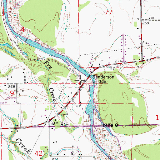 Topographic Map of Sanderson Bridge Boat Ramp, OR