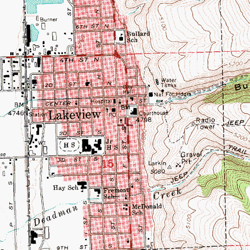 Topographic Map of Schminck Memorial Museum, OR