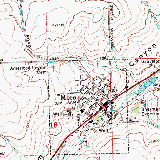 Topographic Map of Sherman County Community Transit, OR