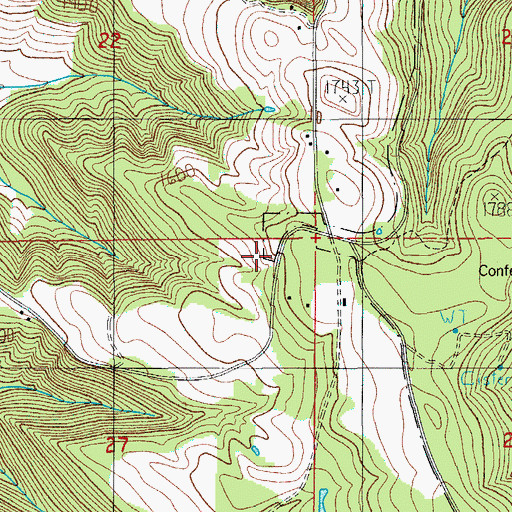 Topographic Map of Silver Falls Conference Center, OR
