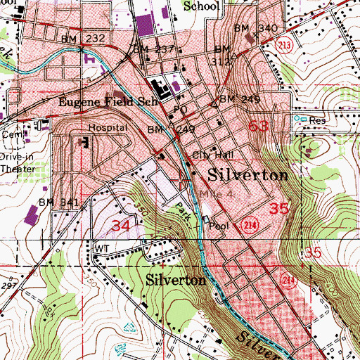 Topographic Map of Silver Falls Library District, OR