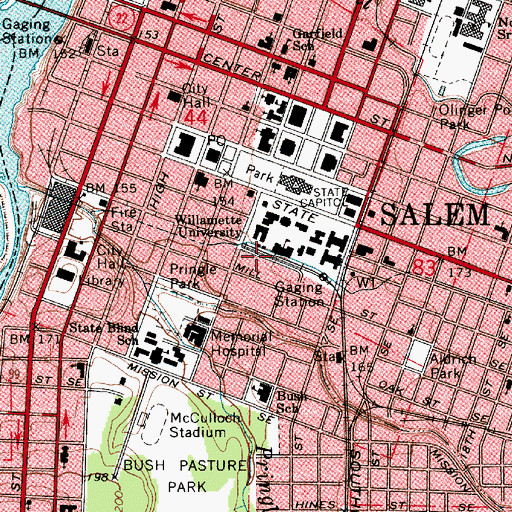 Topographic Map of Smith Auditorium, OR