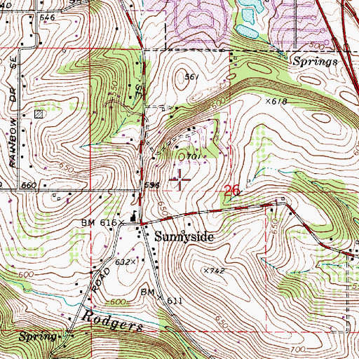 Topographic Map of South Hill Helipad, OR