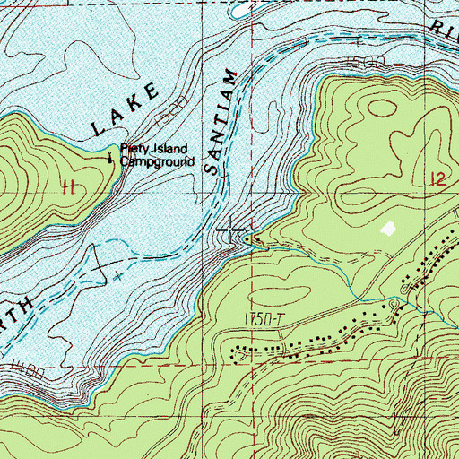 Topographic Map of Sportsman Club Private Marina, OR