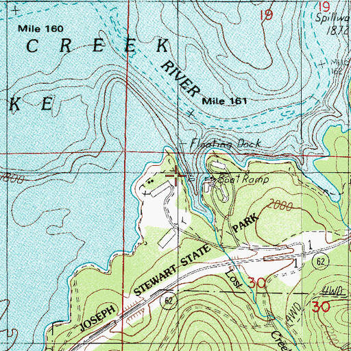 Topographic Map of Stewart State Park Lost Creek Lake Marina, OR