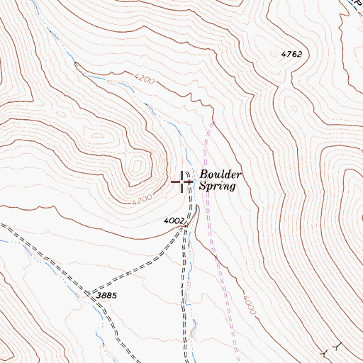 Topographic Map of Boulder Spring, CA