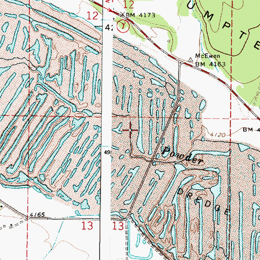Topographic Map of Sumpter Valley Railway - McEwen Station, OR