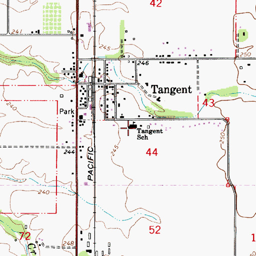 Topographic Map of Tangent City Hall, OR