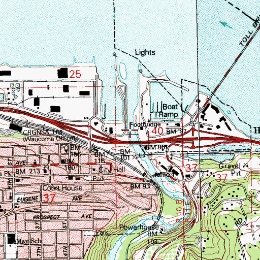 Topographic Map of The History Museum of Hood River County, OR