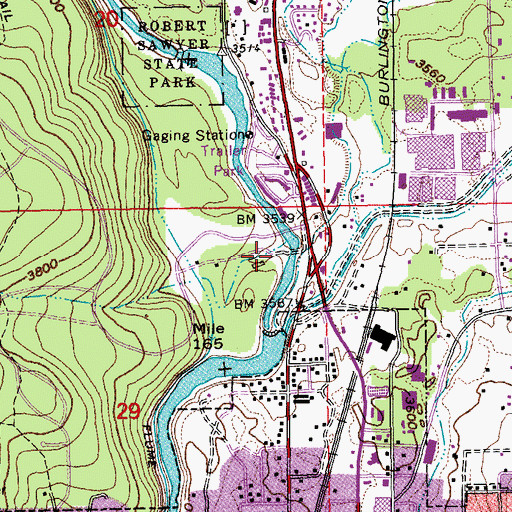 Topographic Map of The Riverhouse Hotel and Convention Center, OR
