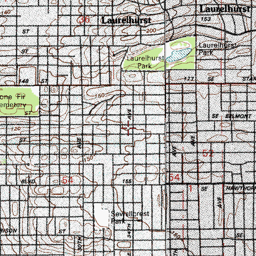 Topographic Map of Profile Theatre, OR