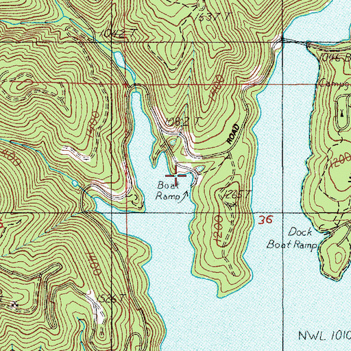 Topographic Map of Thistle Creek County Park Boat Ramp, OR