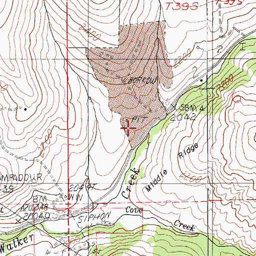 Topographic Map of Timberland Shop Heliport, OR
