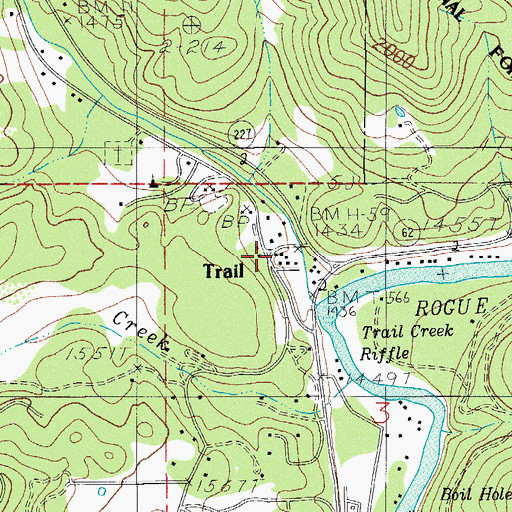 Topographic Map of Trail Creek Tavern Museum, OR