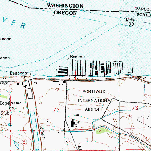 Topographic Map of Tyee Yacht Club, OR