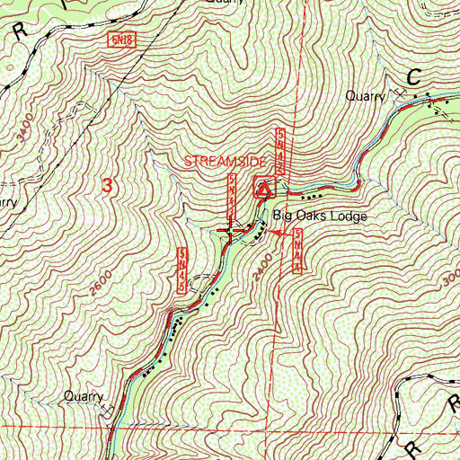 Topographic Map of Bouquet Guard Station, CA