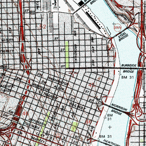 Topographic Map of United States Bancorp Helistop, OR