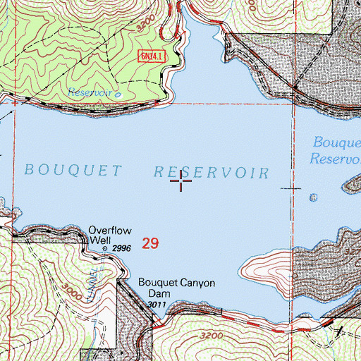 Topographic Map of Bouquet Reservoir, CA