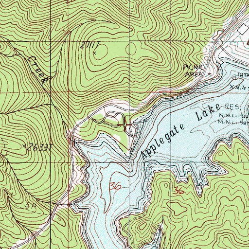 Topographic Map of United States Forest Service Hart - Tish Boat Ramp, OR