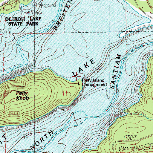 Topographic Map of Piety Island Boat - In Campground Boat Landing, OR