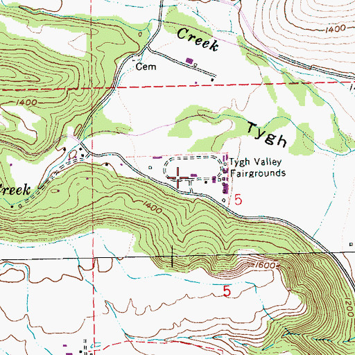Topographic Map of Wasco County Fairgrounds, OR