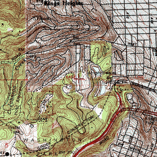 Topographic Map of Washington Park Amphitheater, OR