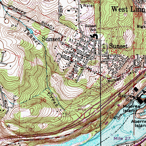 Topographic Map of West Linn Public Works, OR
