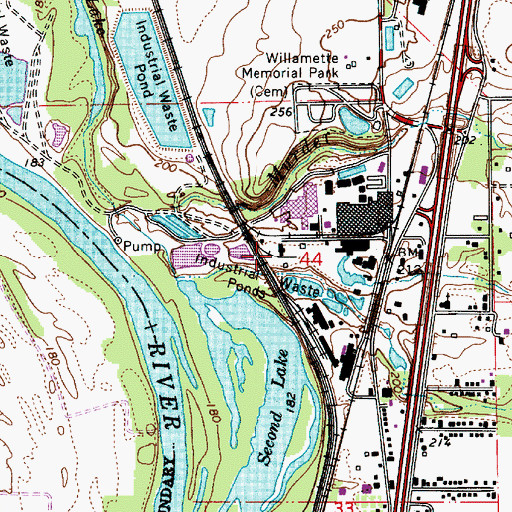 Topographic Map of Weyerhaeuser Albany Biomass Facility, OR