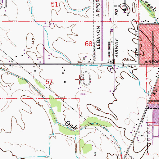 Topographic Map of Willamette Speedway and Outdoor Karts Speedway, OR