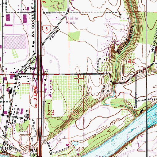 Topographic Map of Wilsonville Public Library, OR