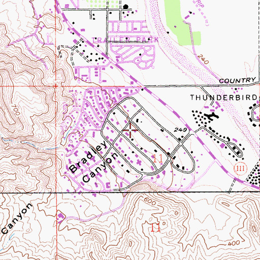 Topographic Map of Bradley Canyon, CA