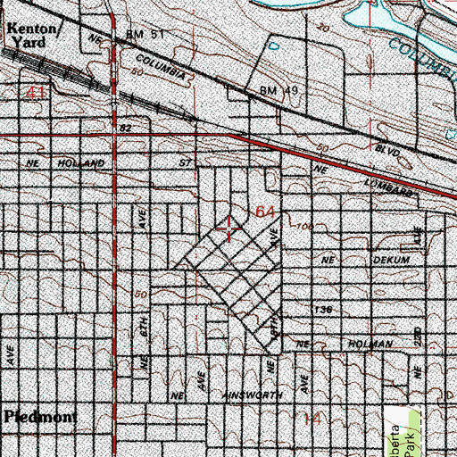 Topographic Map of Woodlawn Park Amphitheater, OR