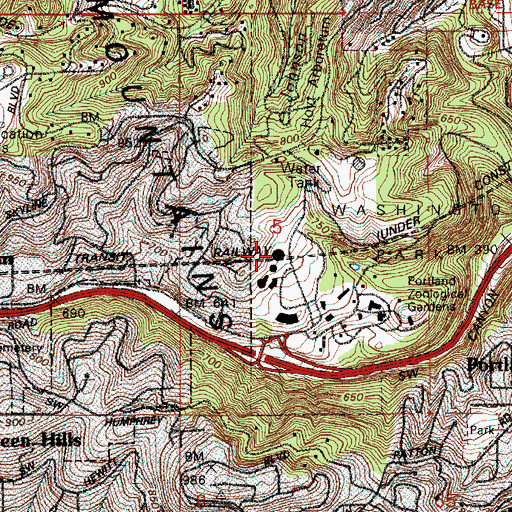 Topographic Map of World Forestry Center Discovery Museum, OR
