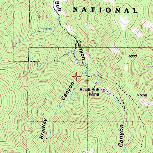 Topographic Map of Bradley Canyon, CA