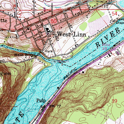 Topographic Map of Bernert Landing Marina, OR