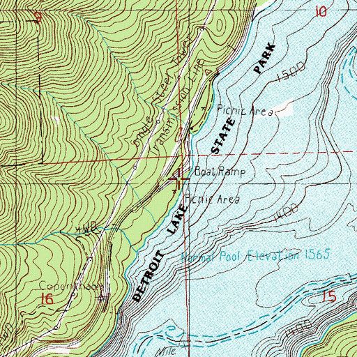 Topographic Map of Mongold Day Use Area Marina Transient Dock, OR