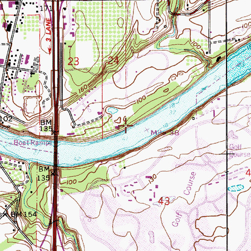 Topographic Map of Wilsonville Memorial Park Boat Dock, OR