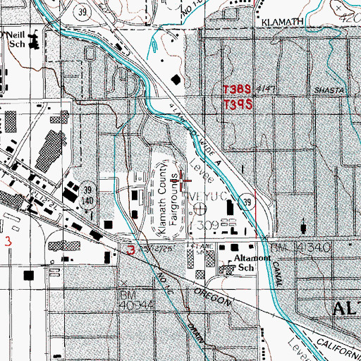 Topographic Map of Kiger Stadium, OR