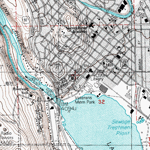 Topographic Map of Linkville Playhouse, OR