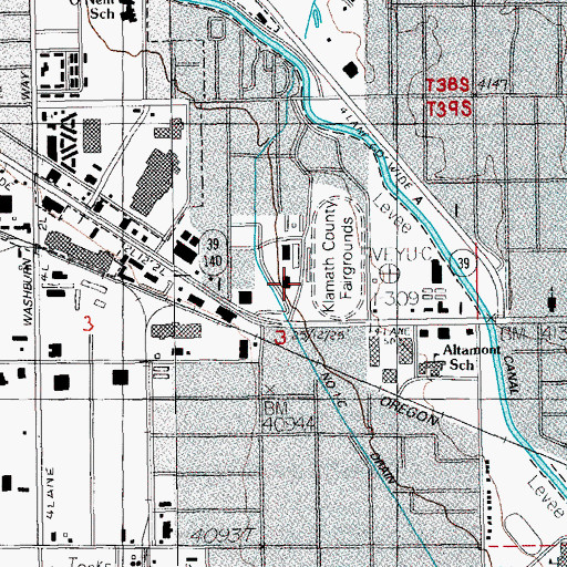 Topographic Map of Klamath County Fairgrounds Outdoor Stage, OR