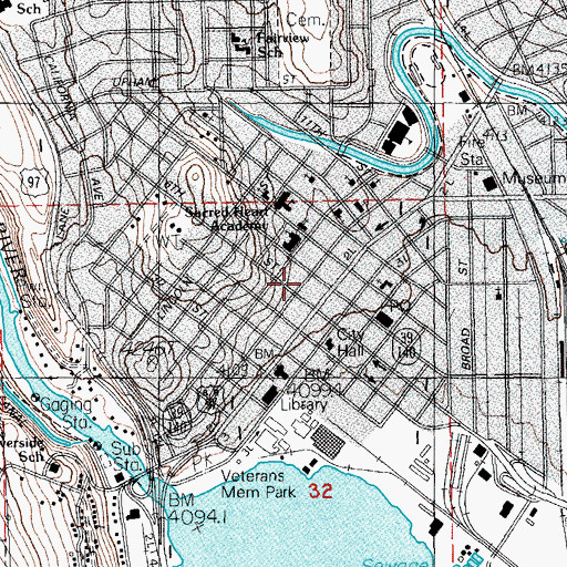 Topographic Map of Basin Transit Service Downtown Transit Center, OR